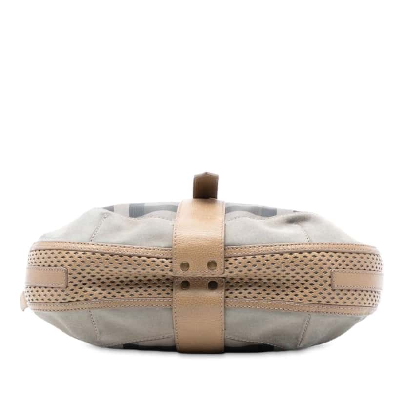 Burberry Smoke Check Coated Canvas Bartow Hobo Grey Canvas Very good condition - Inside View