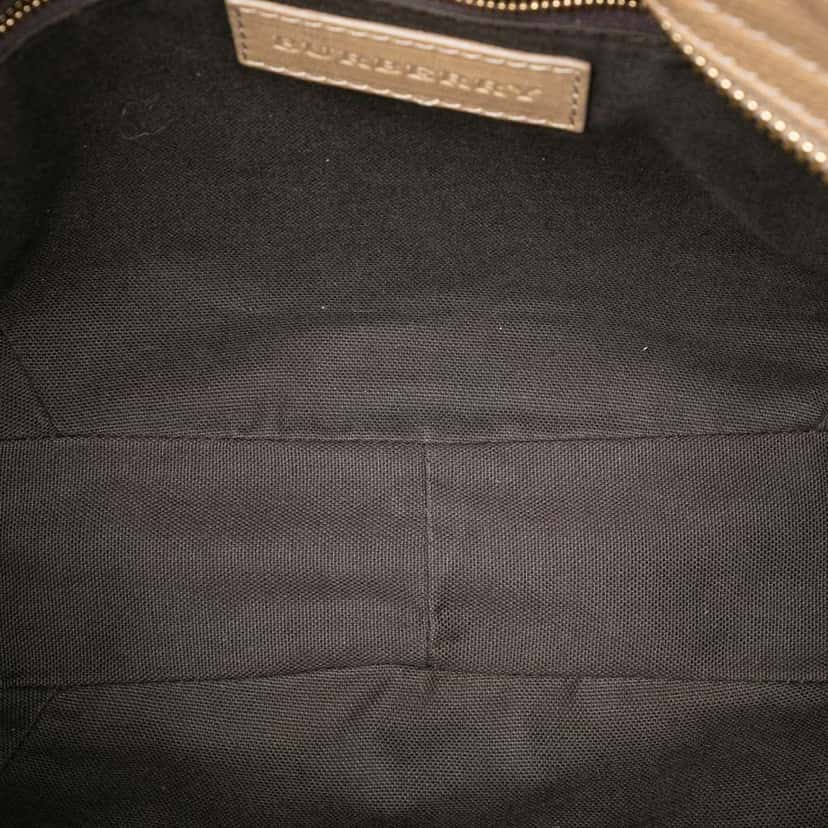 Burberry Smoke Check Coated Canvas Bartow Hobo Grey Canvas Very good condition - Model View