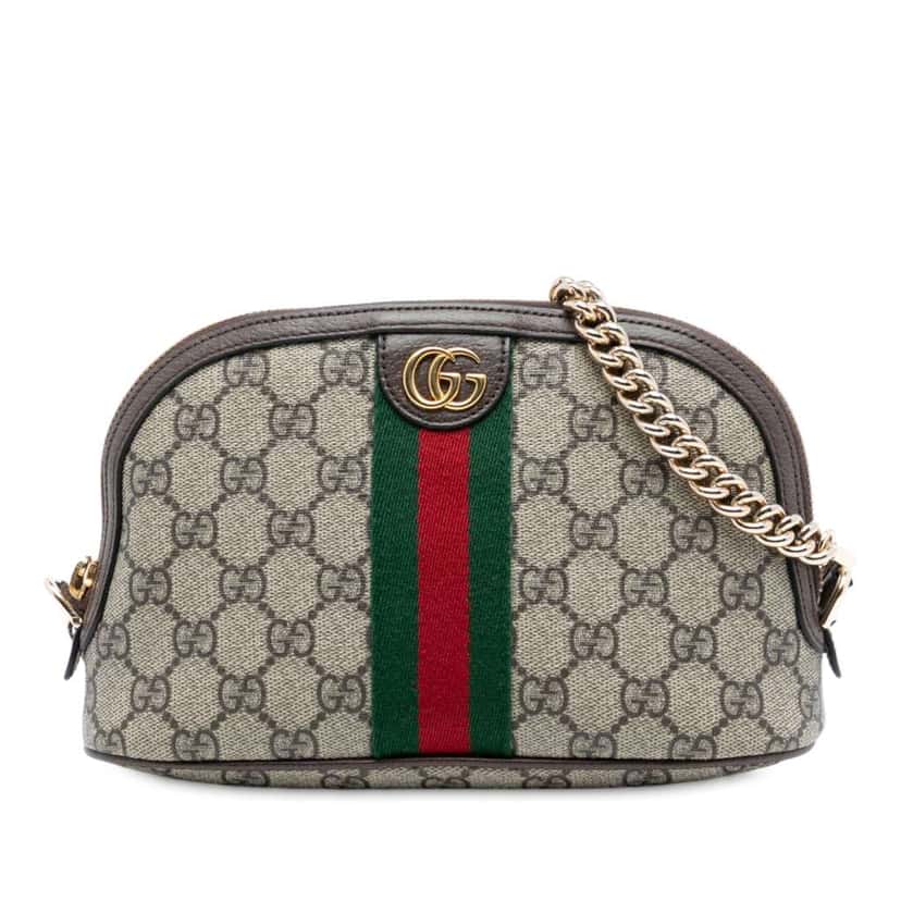 Gucci Mini GG Supreme Web Ophidia Crossbody Brown Canvas Good condition - Front View