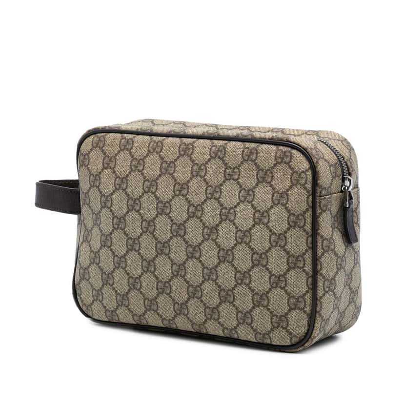 Gucci GG Supreme Clutch Brown Canvas Good condition - Back View