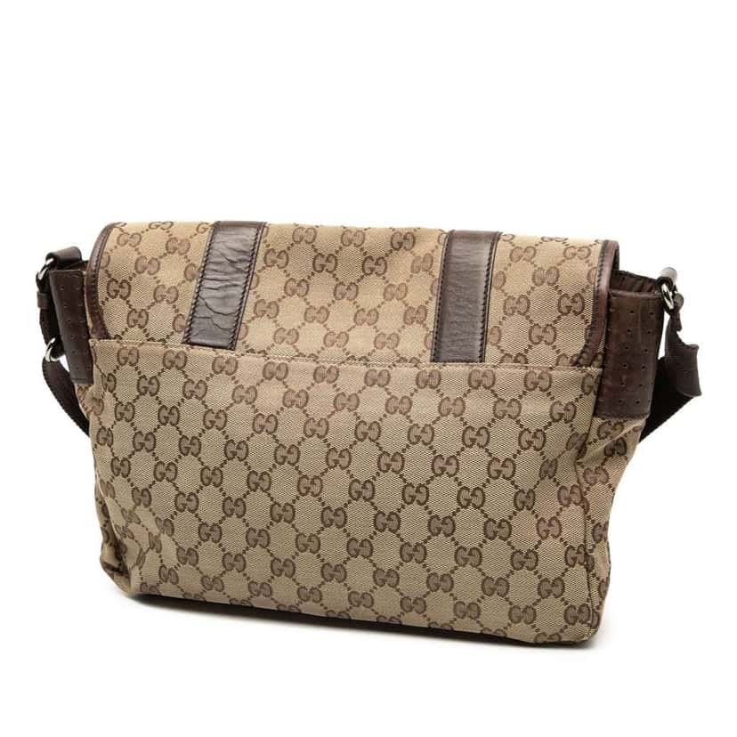 Gucci GG Canvas Messenger Bag Brown Canvas Good condition - Back View