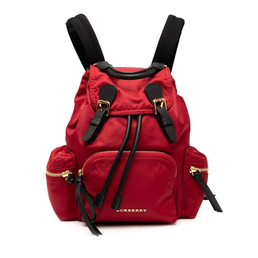 Burberry Medium Nylon Runway Backpack Red Good condition - Front View