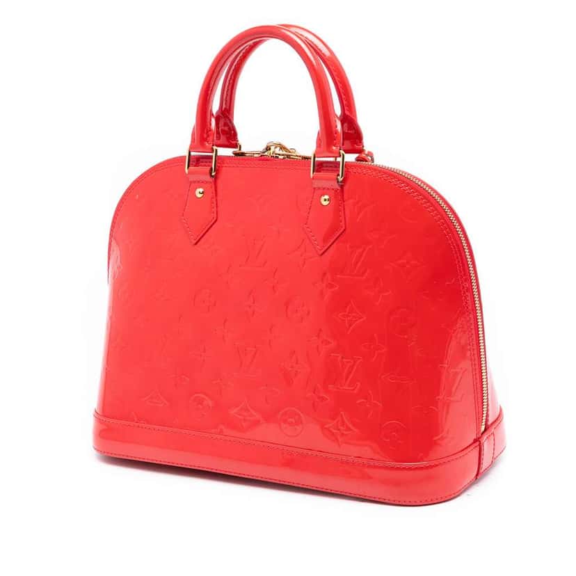 Louis Vuitton Monogram Vernis Alma PM Red Leather Good condition - Back View