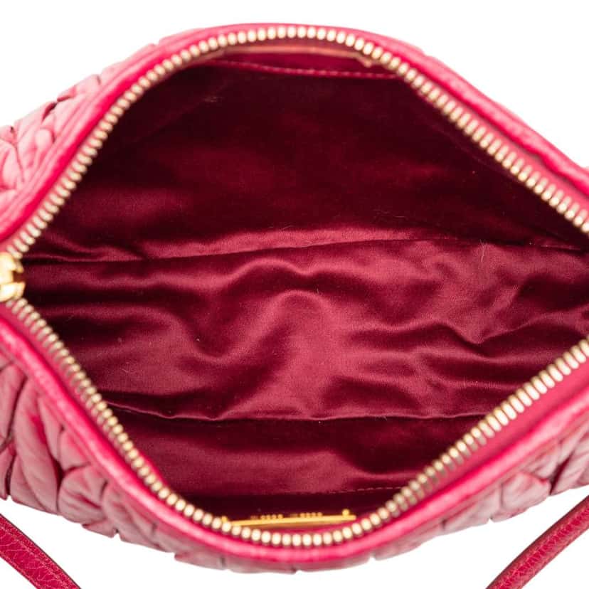 Miu Miu Matelasse Leather Shoulder Bag Pink Leather Good condition - Model View