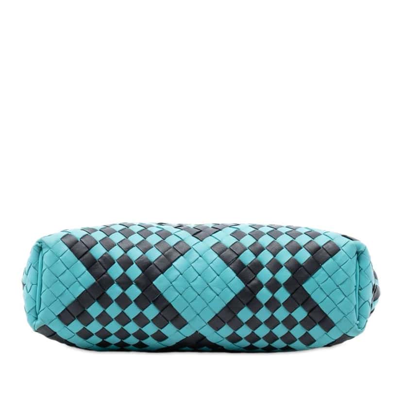Bottega Veneta Bicolor Nappa Intrecciato The Lauren 1980 Clutch Blue Leather Good condition - Inside View
