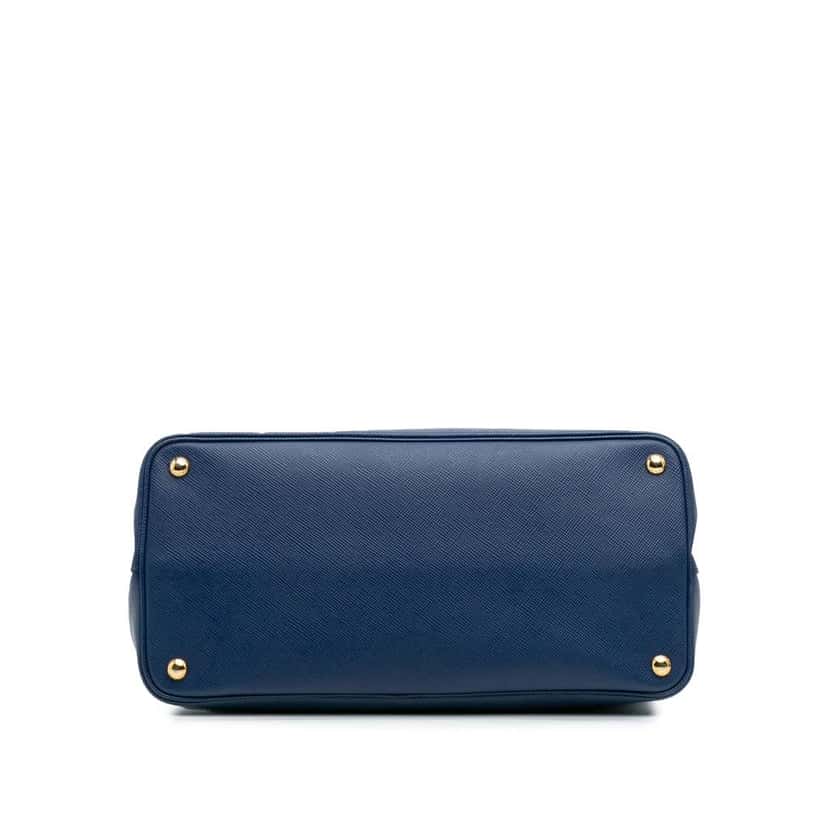 Prada Large Saffiano Cuir Double Satchel Blue Leather Good condition - Inside View