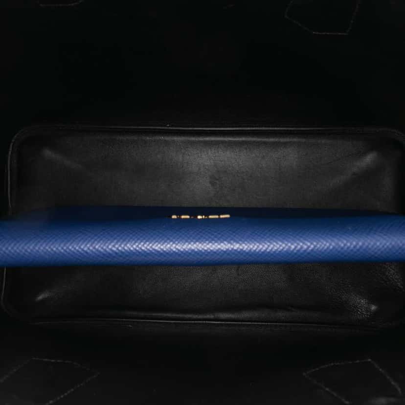 Prada Large Saffiano Cuir Double Satchel Blue Leather Good condition - Model View