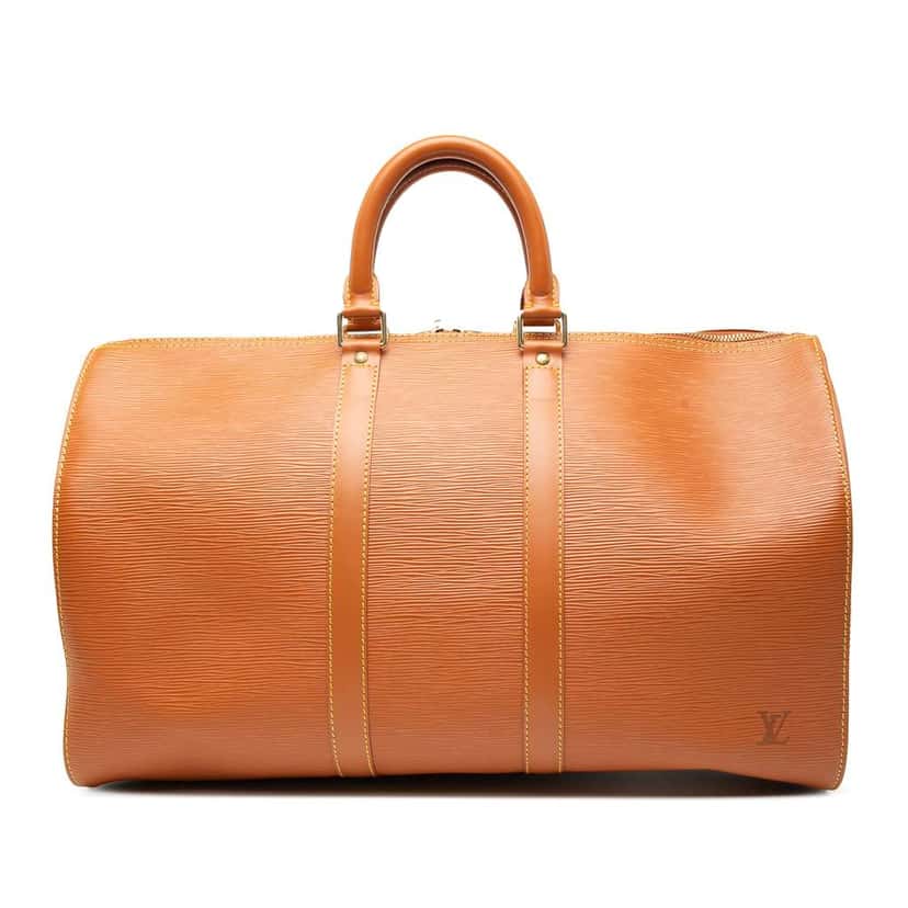 Louis Vuitton Epi Keepall 45 Brown Leather Good condition - Front View