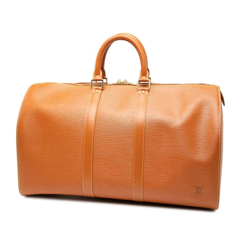 Louis Vuitton Epi Keepall 45 Brown Leather Good condition - Back View