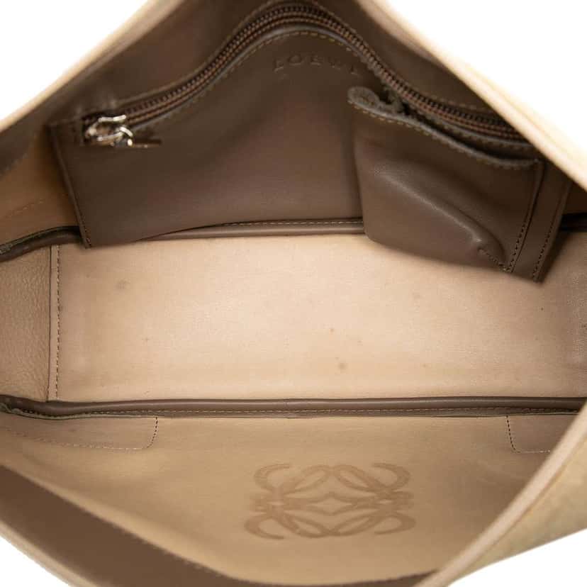 Loewe Suede Anagram Shoulder Bag Brown Leather Good condition - Model View