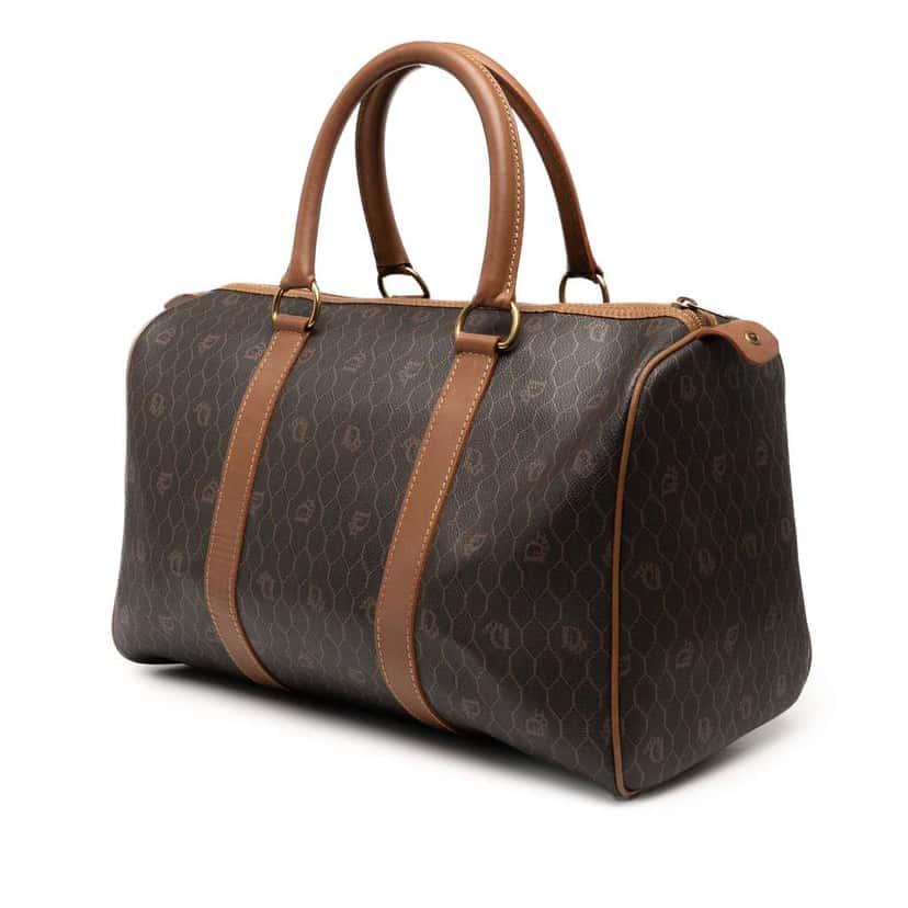 Dior Honeycomb Coated Canvas Boston Bag Black Canvas Good condition - Back View