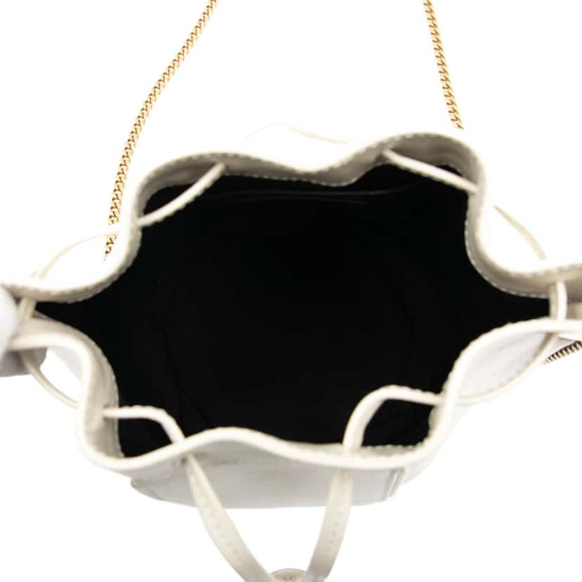 Saint Laurent Small Leather Talitha Bucket Bag White Leather Good condition - Model View