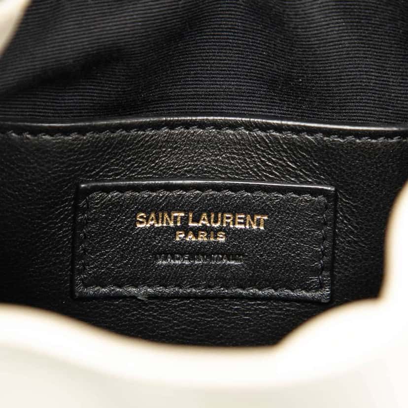 Saint Laurent Small Leather Talitha Bucket Bag White Leather Good condition - Box View