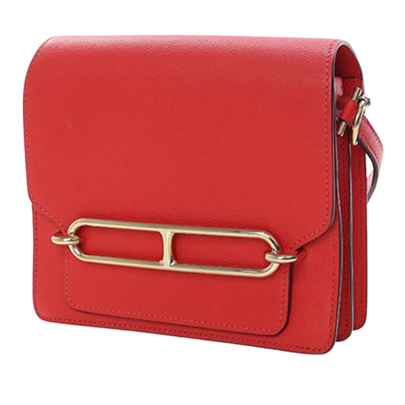 Hermès Mini Evercolor Sac Roulis 18 Red Leather Good condition - Back View