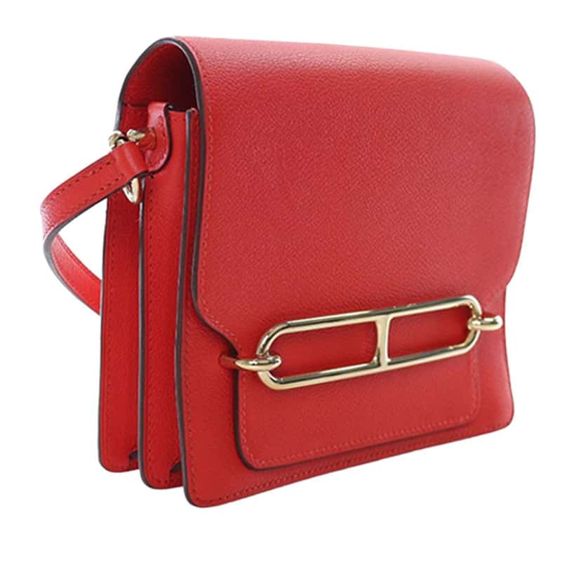 Hermès Mini Evercolor Sac Roulis 18 Red Leather Good condition - Inside View