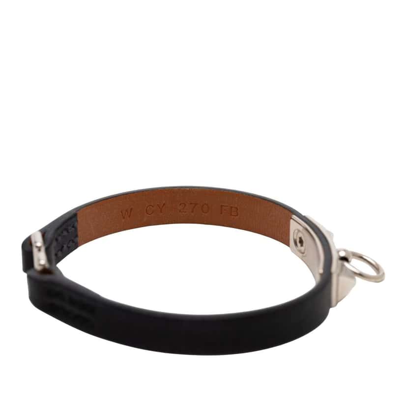 Hermès Leather Rivale Mini Bracelet Black Leather Good condition - Model View