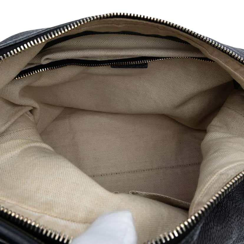 Gucci Small Grained Calfskin Miss GG Satchel Black Leather Good condition - Model View