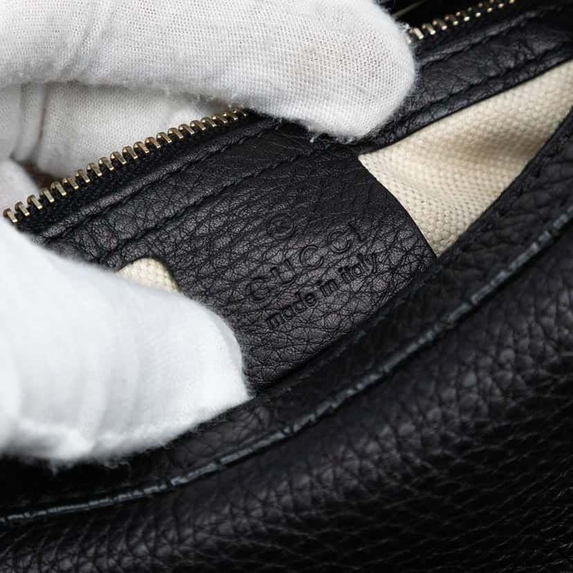 Gucci Small Grained Calfskin Miss GG Satchel Black Leather Good condition - Box View