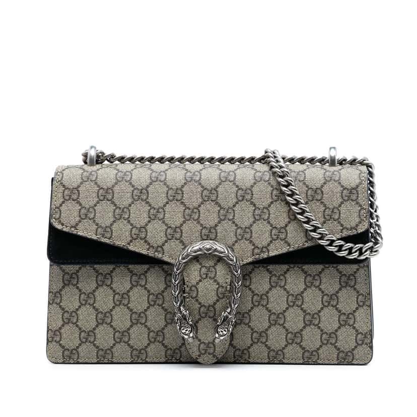 Gucci Small GG Supreme Dionysus Shoulder Bag Brown Canvas Good condition - Front View