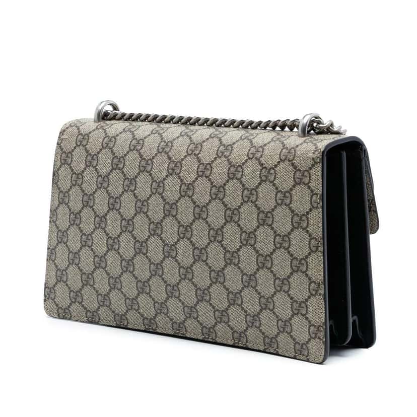 Gucci Small GG Supreme Dionysus Shoulder Bag Brown Canvas Good condition - Back View
