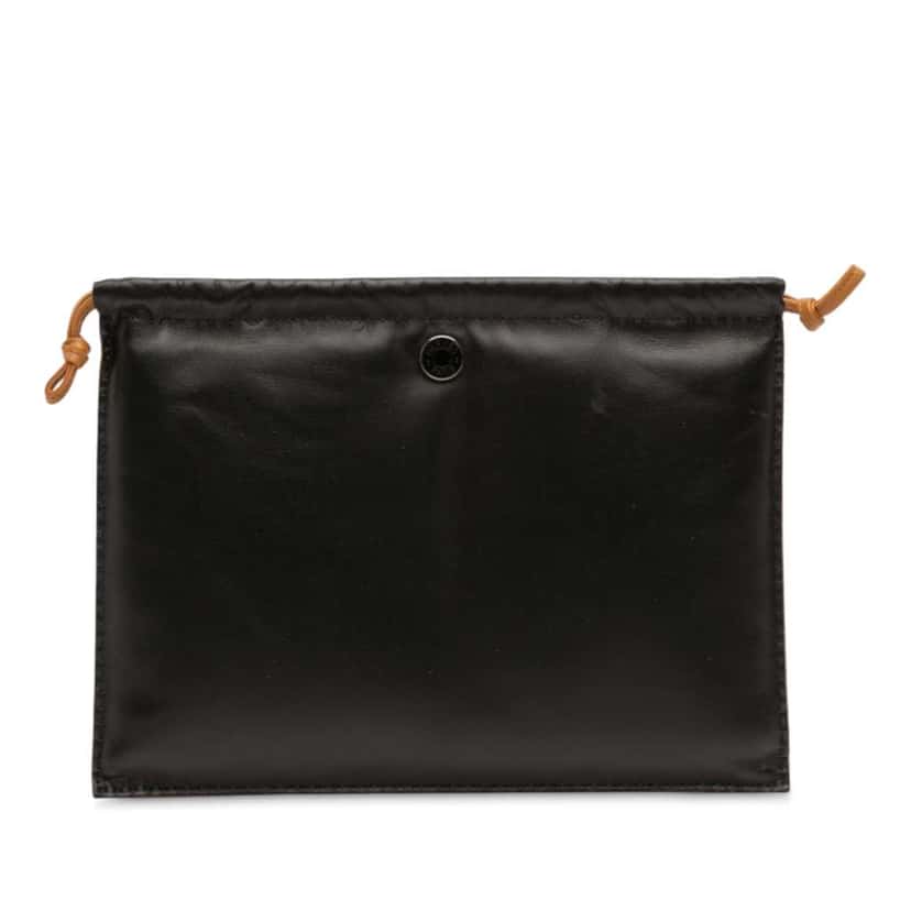 Hermès Milo Lambskin Pilo Pouch Black Leather Good condition - Front View