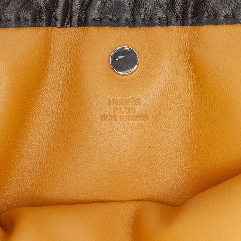 Hermès Milo Lambskin Pilo Pouch Black Leather Good condition - Box View