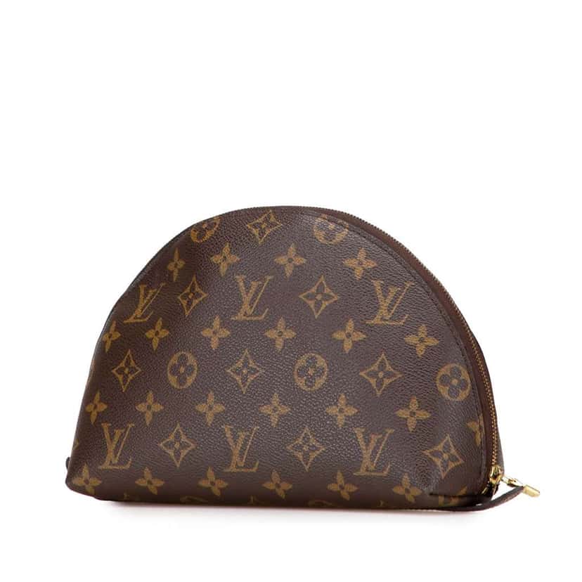 Louis Vuitton Monogram Trousse Demi Ronde Cosmetic Pouch Brown Canvas Good condition - Back View