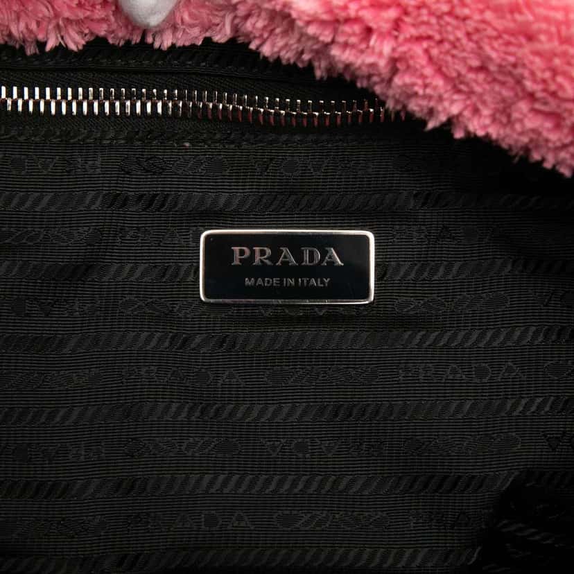 Prada Terry Cloth Tote Pink Cotton Good condition - Box View