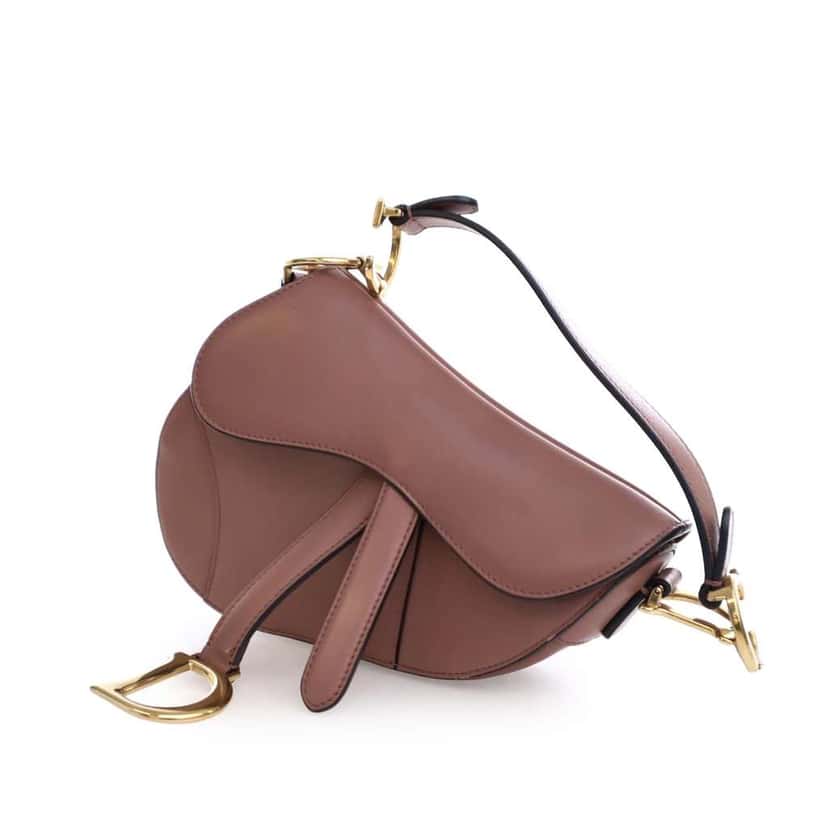 Dior Mini Smooth Calfskin Saddle Bag Brown Leather Good condition - Back View