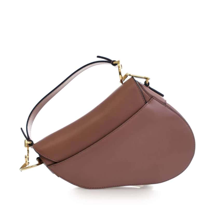 Dior Mini Smooth Calfskin Saddle Bag Brown Leather Good condition - Model View