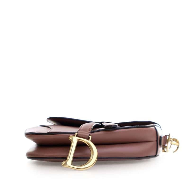 Dior Mini Smooth Calfskin Saddle Bag Brown Leather Good condition - Box View