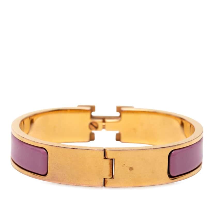 Hermès Narrow Enamel Clic H Bracelet PM Purple Good condition - Inside View