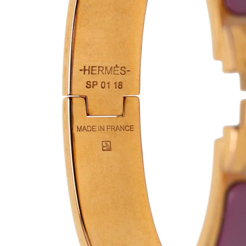 Hermès Narrow Enamel Clic H Bracelet PM Purple Good condition - Model View