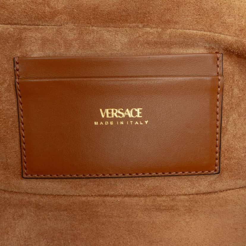 Versace Leather V Greca Signature Belt Bag Brown Leather Very good condition - Box View