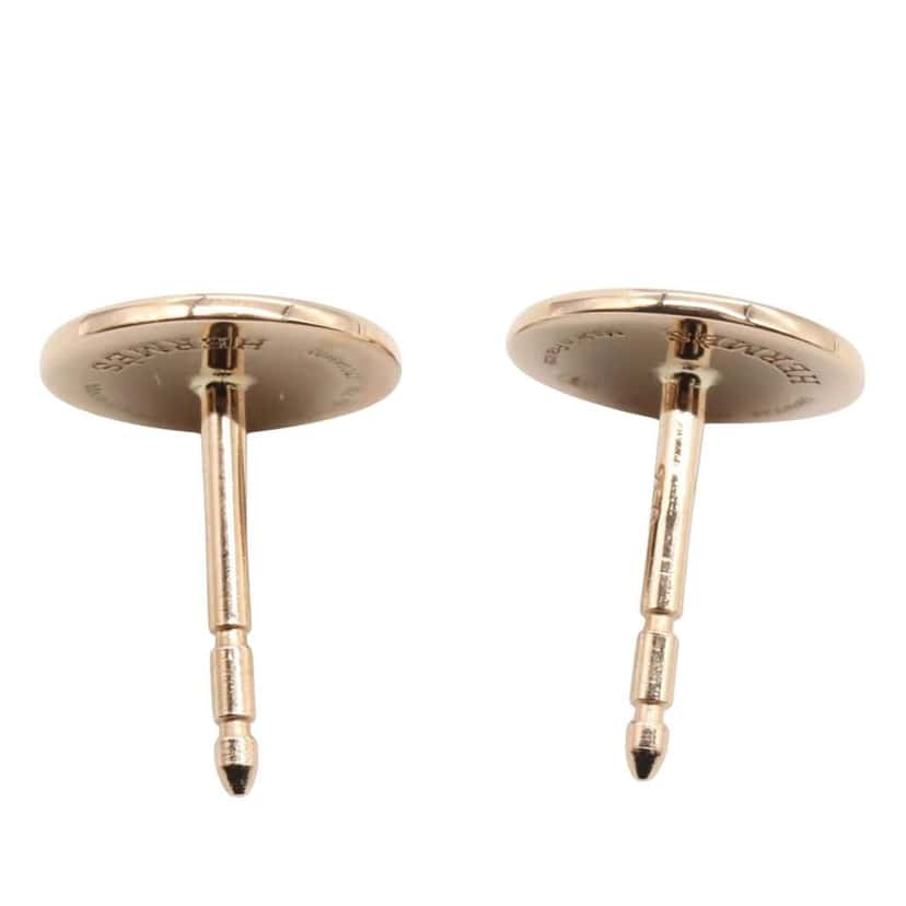 Hermès Very Small 18K Rose Gold Ex-Libris Earrings Pink Rose Gold Good condition - Inside View