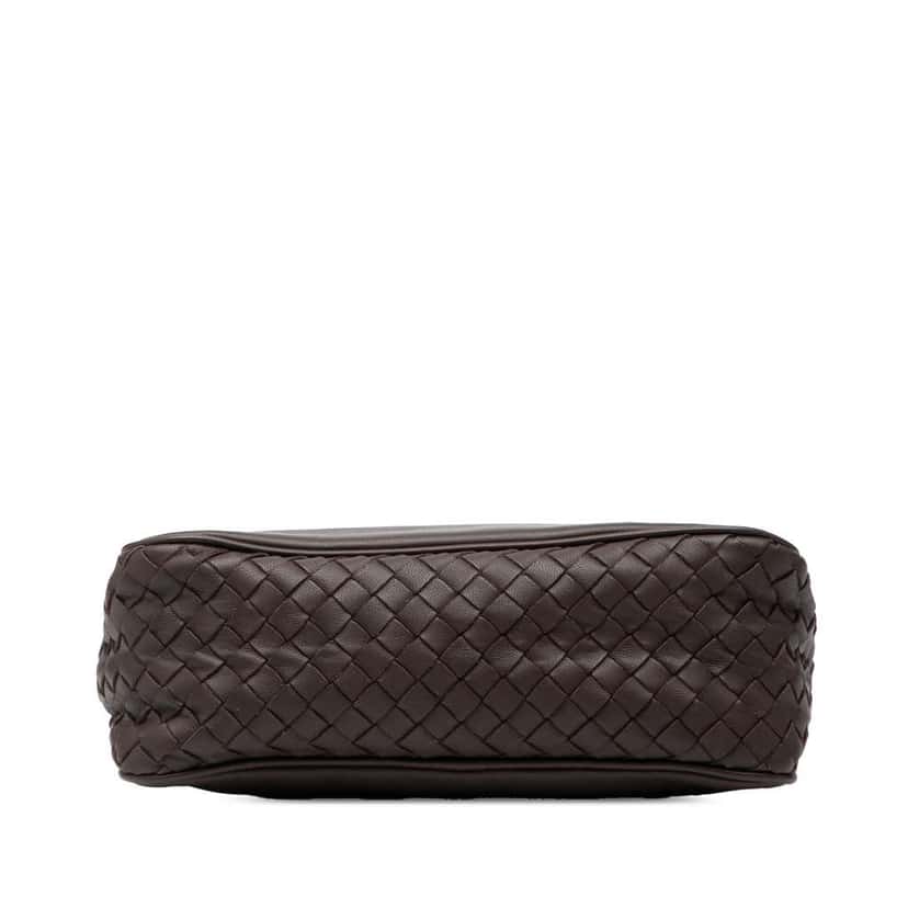 Bottega Veneta Intrecciato Trimmed Nappa Zipped Pouch Brown Leather Good condition - Inside View