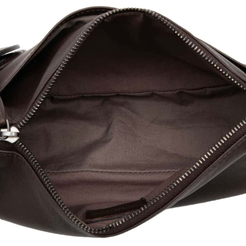 Bottega Veneta Intrecciato Trimmed Nappa Zipped Pouch Brown Leather Good condition - Model View