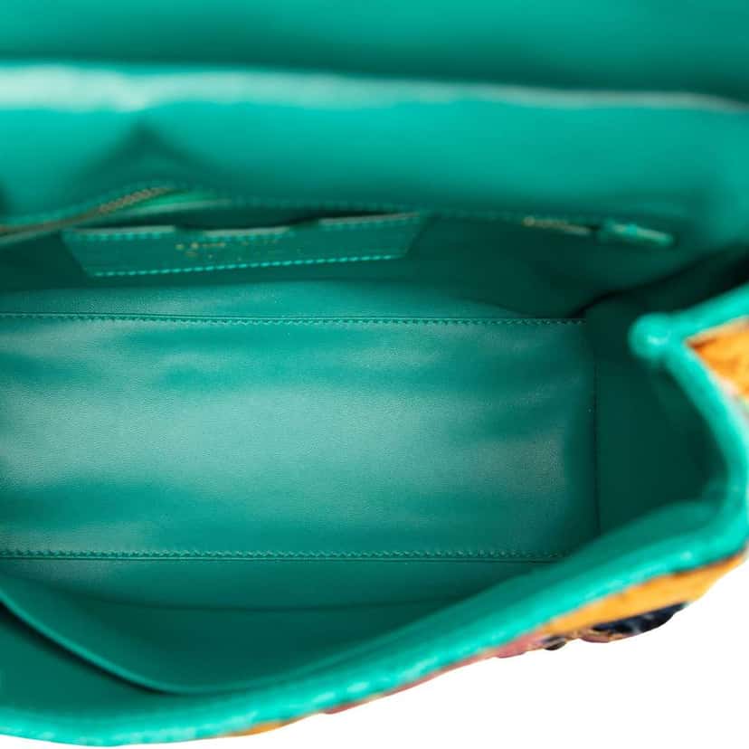 Dolce & Gabbana Medium Velvet Studded Patchwork Sicily Satchel Green Velvet Good condition - Model View