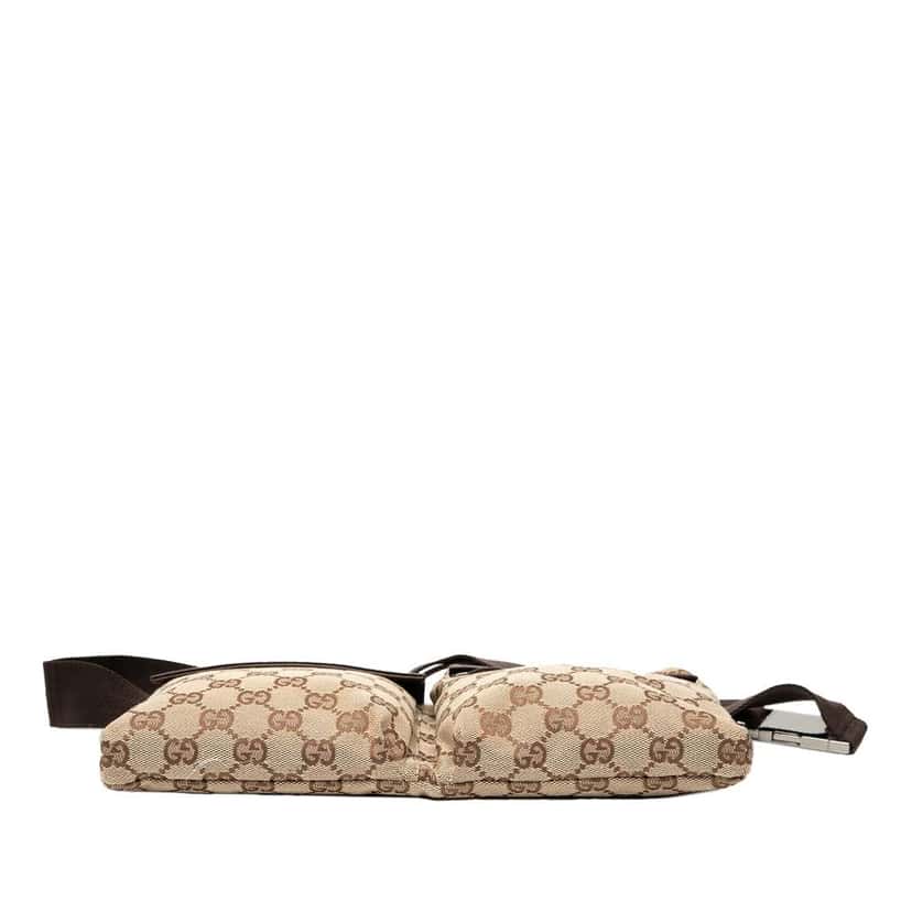 Gucci GG Canvas Double Pocket Belt Bag Brown Canvas Good condition - Inside View