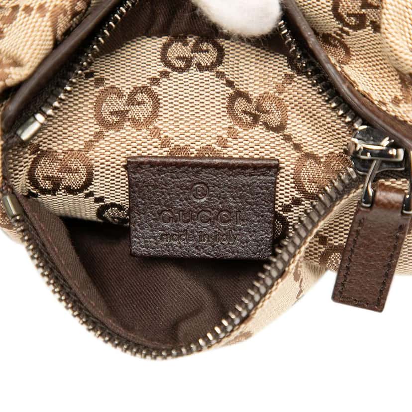 Gucci GG Canvas Double Pocket Belt Bag Brown Canvas Good condition - Box View