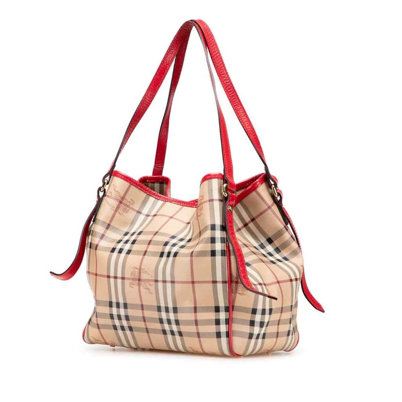 Burberry Small Haymarket Check Coated Canvas Canterbury Tote Brown Canvas Good condition - Back View