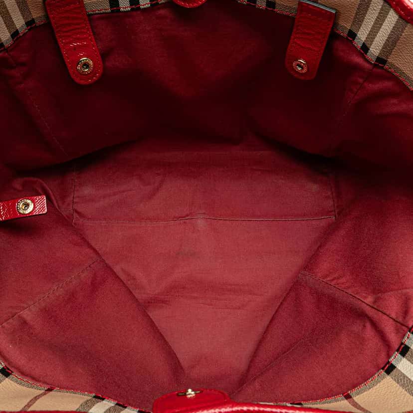 Burberry Small Haymarket Check Coated Canvas Canterbury Tote Brown Canvas Good condition - Model View
