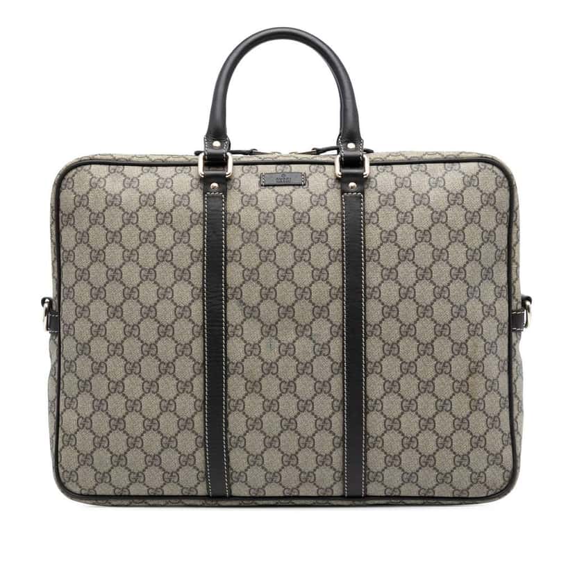 Gucci GG Supreme Business Bag Brown Canvas Good condition - Front View