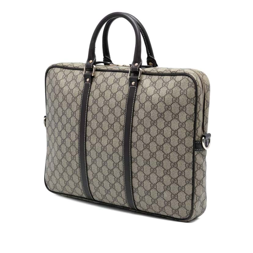 Gucci GG Supreme Business Bag Brown Canvas Good condition - Back View