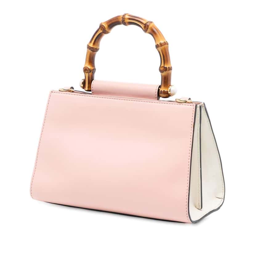 Gucci Mini Leather Bamboo Nymphaea Satchel Pink Leather Good condition - Back View