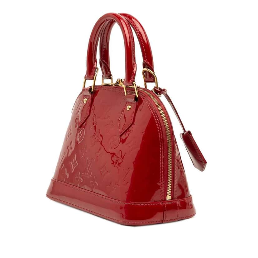 Louis Vuitton Monogram Vernis Alma BB Red Leather Good condition - Back View