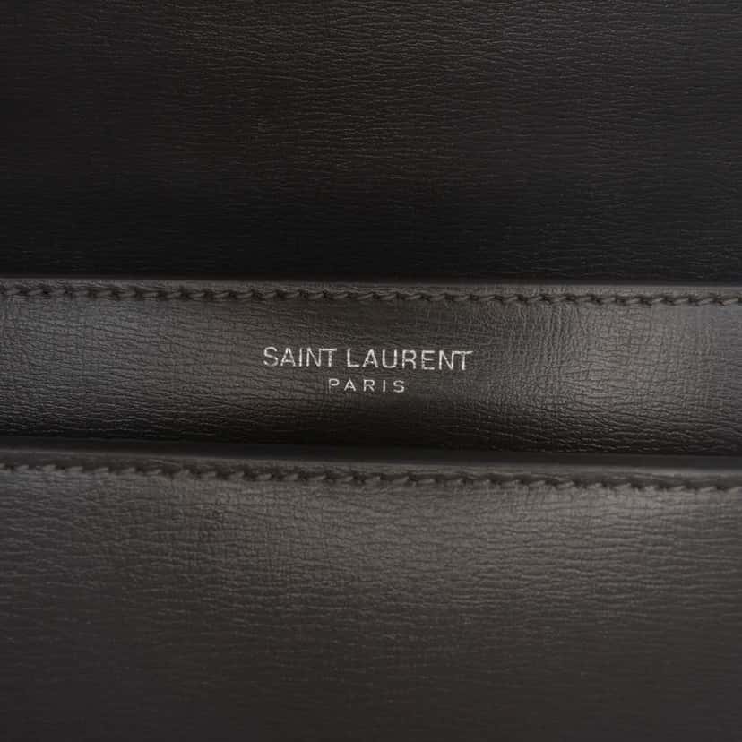 Saint Laurent Medium Leather Monogram Sunset Crossbody Grey Leather Good condition - Box View