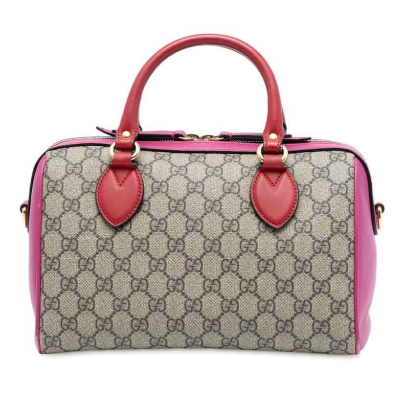 Gucci Small GG Supreme Satchel Brown Canvas Good condition - Front View