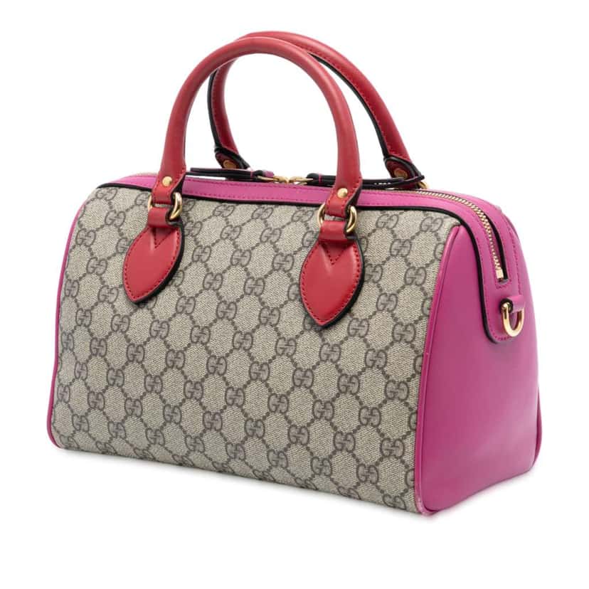 Gucci Small GG Supreme Satchel Brown Canvas Good condition - Back View