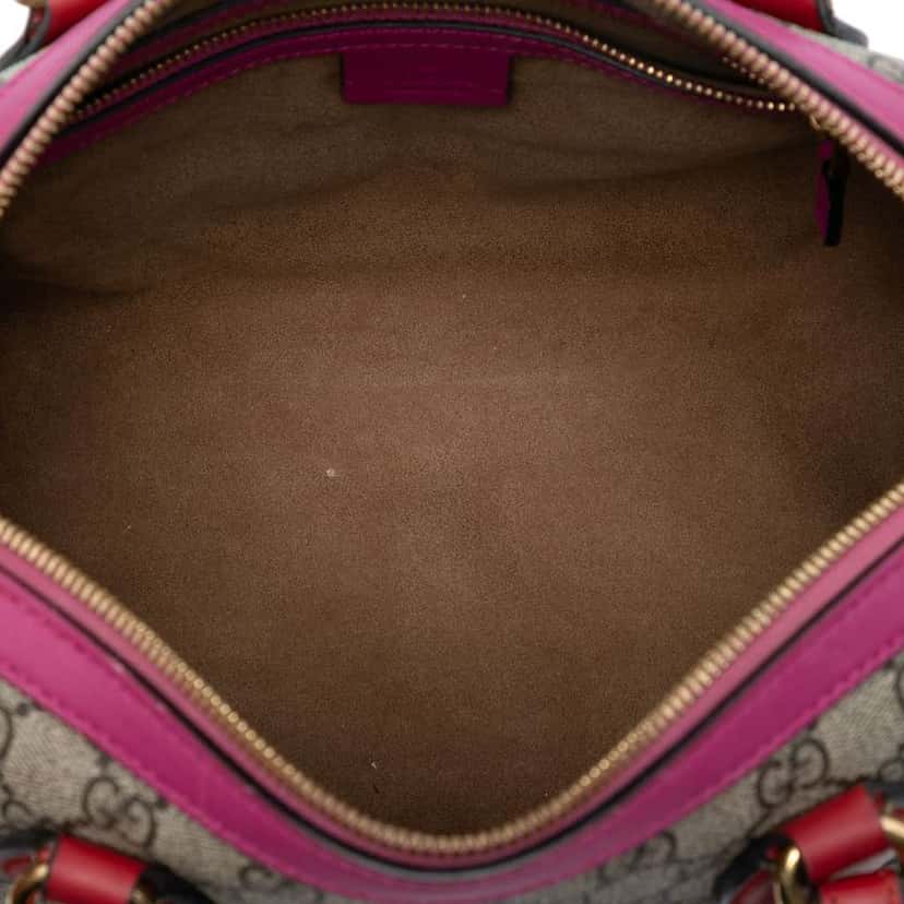 Gucci Small GG Supreme Satchel Brown Canvas Good condition - Model View